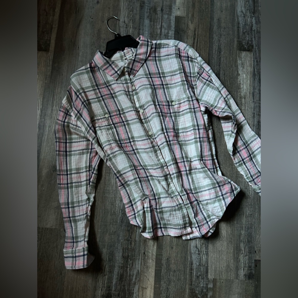 Flannel Button Down Tee Size XL